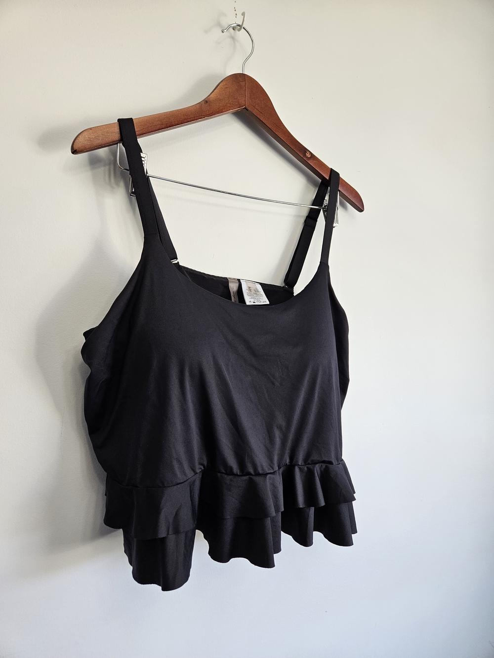 Black Ruffle-Hem Tankini - Picture 2 of 5